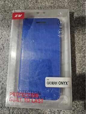 Phone Case For Alcatel Onyx Zizo Blue Leather